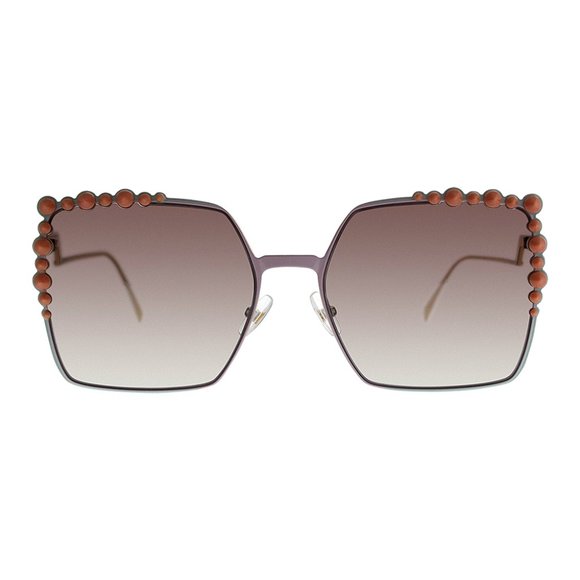 NEW w/case! Goldtone Studded-Rim Square Sunglasses main image 9